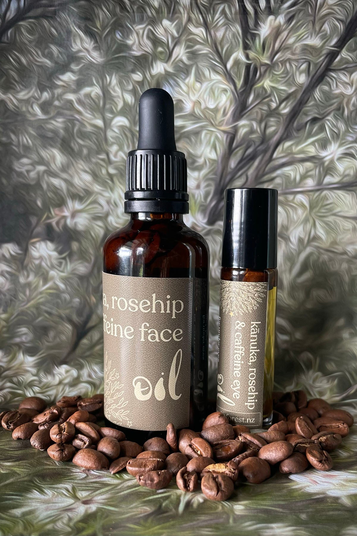 kānuka, rosehip & caffeine face oil duo