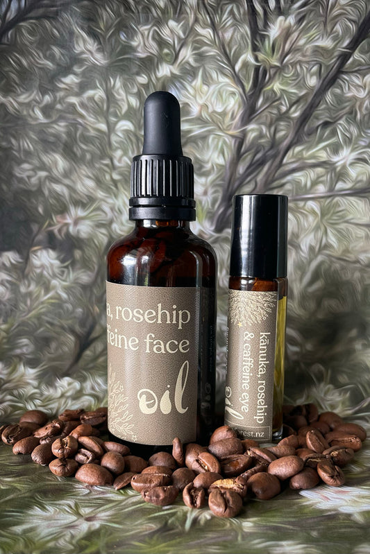 kānuka, rosehip & caffeine face oil duo